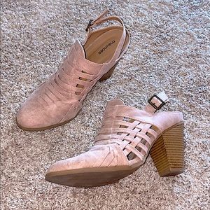 Pink heels closed toe